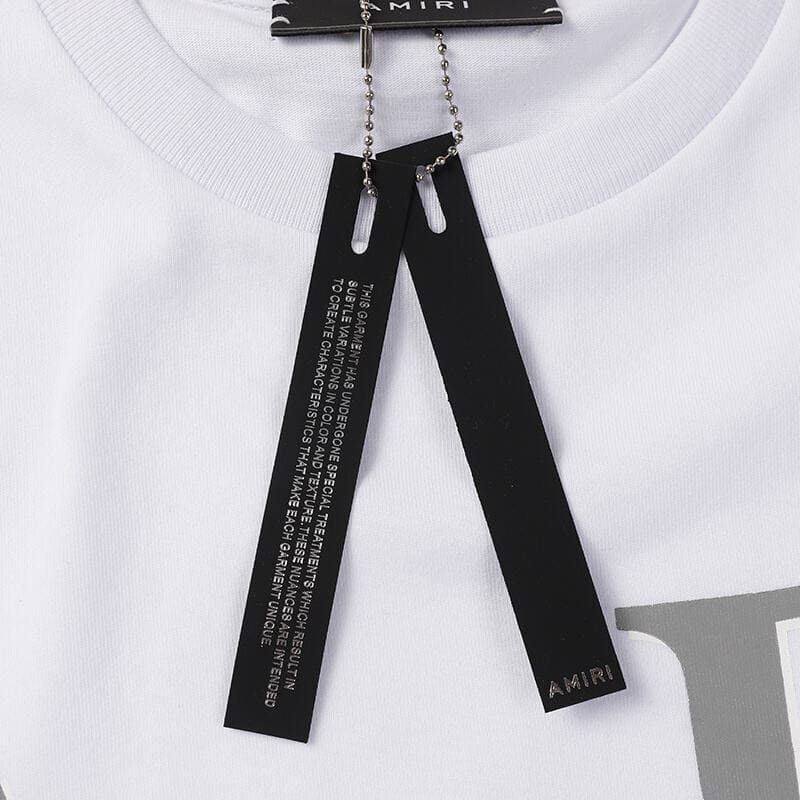 Playera Amiri Staggered Chrome Blanca