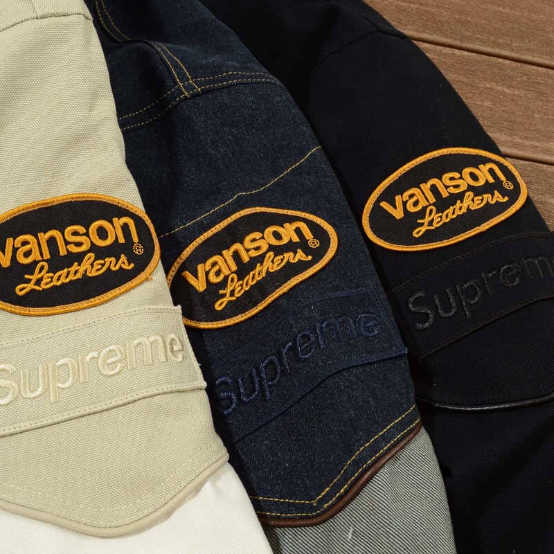 Chamarra Supreme x Vanson Leathers Cordura White Cream