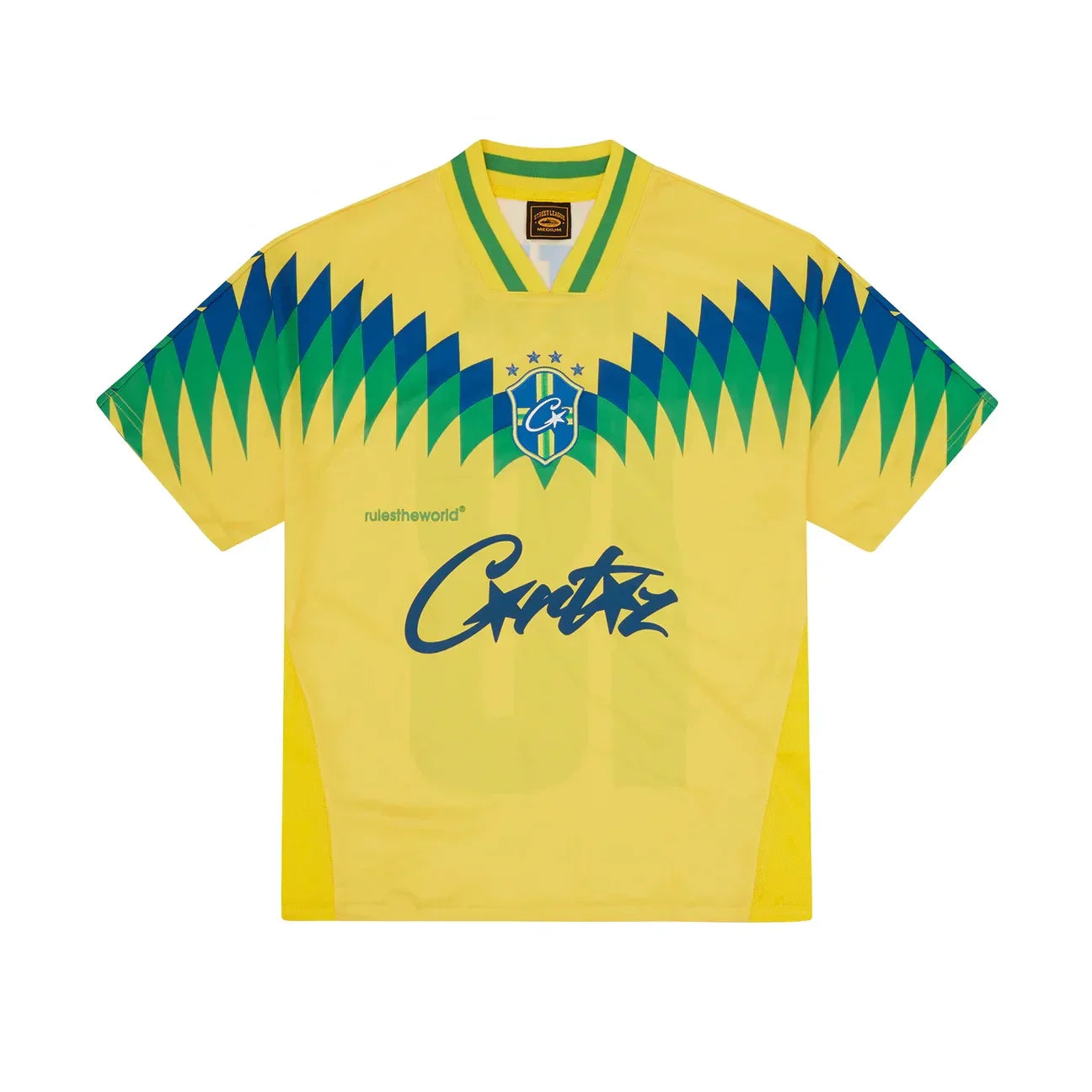 Playera Corteiz Fútbol Brasil Amarilla