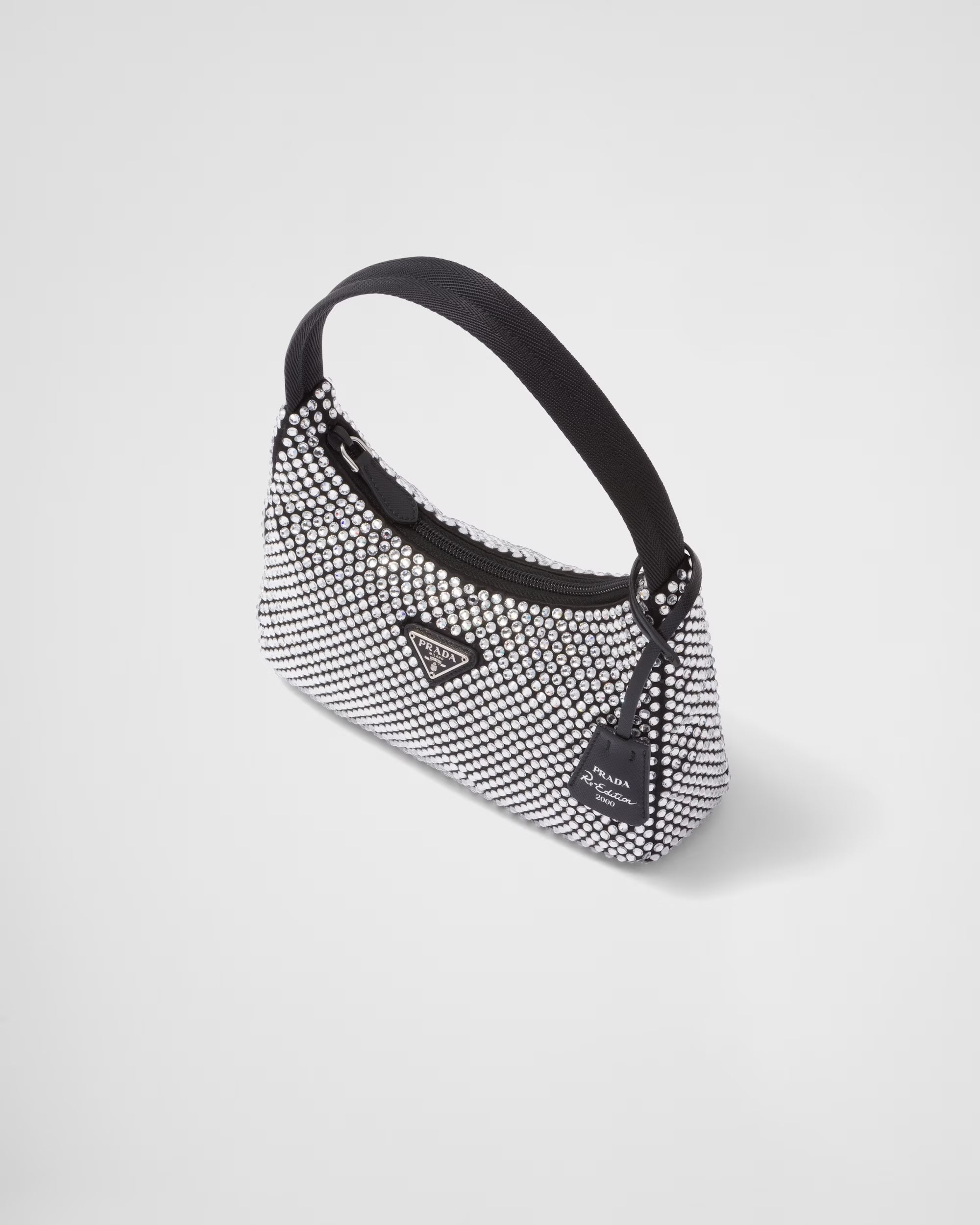 Bolsa en Cetim con Cristais Prada Re-Edition 2000