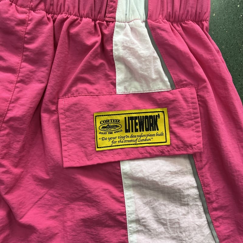 Shorts Corteiz Rosa Blanco