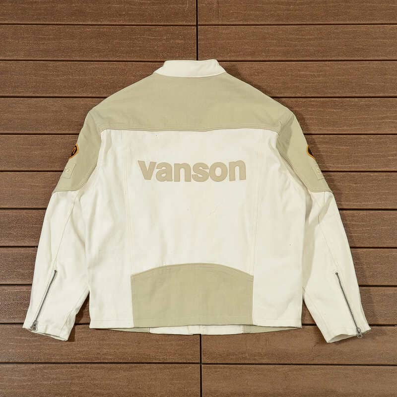 Chamarra Supreme x Vanson Leathers Cordura White Cream