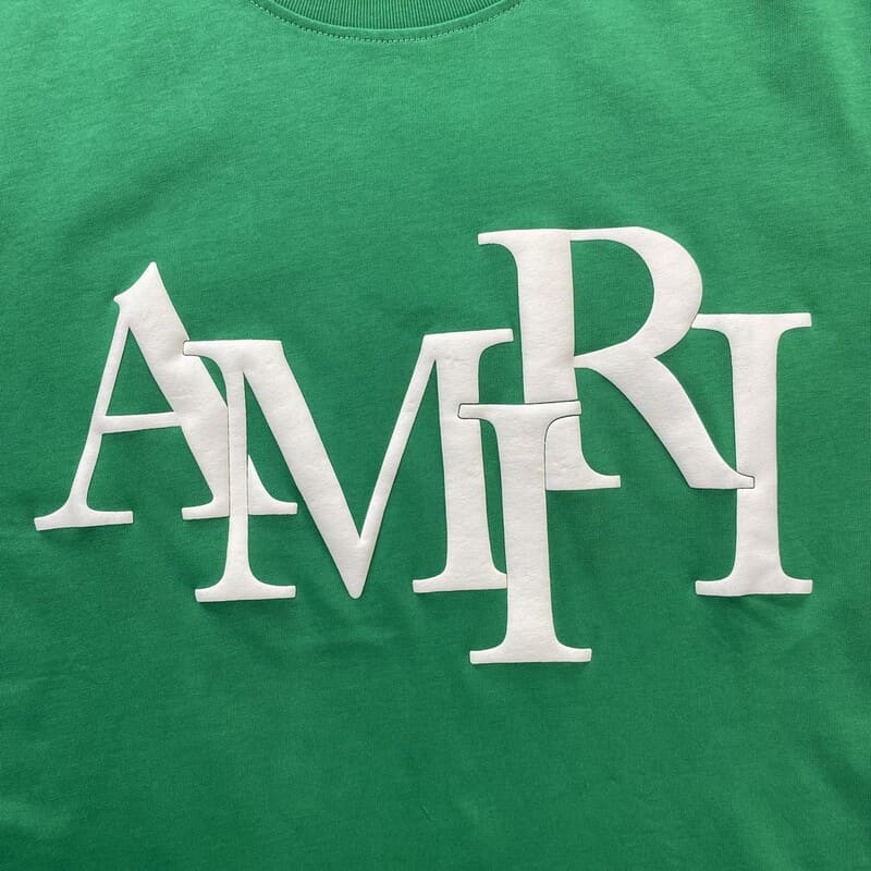 Playera Amiri Staggered Logo Verde