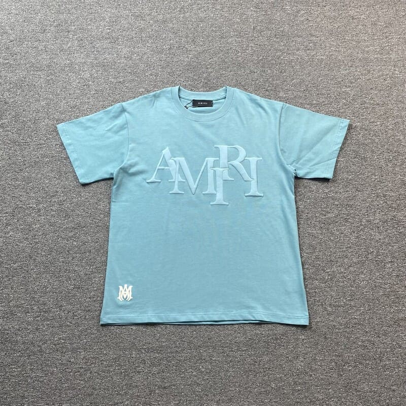 Playera Amiri Staggered Logo Azul