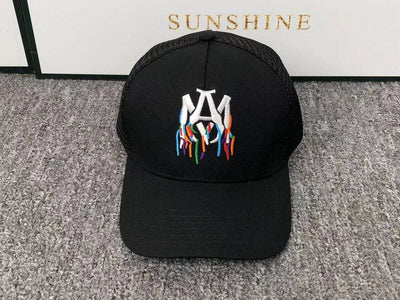 Gorra Amiri Trucker AM Paint Drip Logo Negro