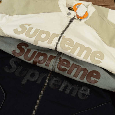 Chamarra Supreme x Vanson Leathers Cordura White Cream