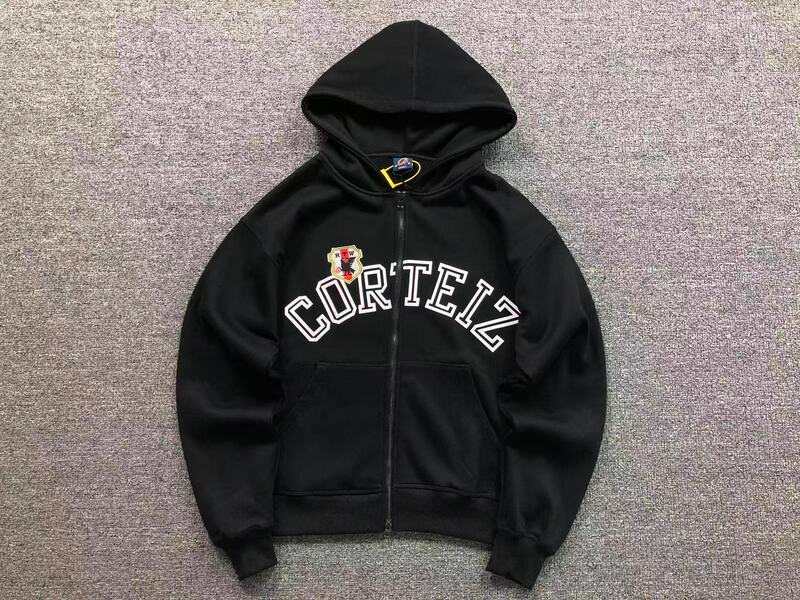 Chamarra Corteiz Arch Shield Zip Black