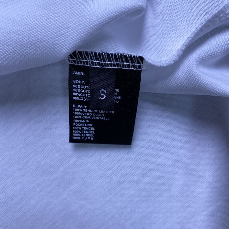 Playera Amiri Bar Logo Blanca/Azul