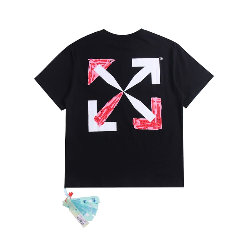 Playera Off-White Black Pink Spray