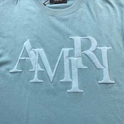 Playera Amiri Staggered Logo Azul