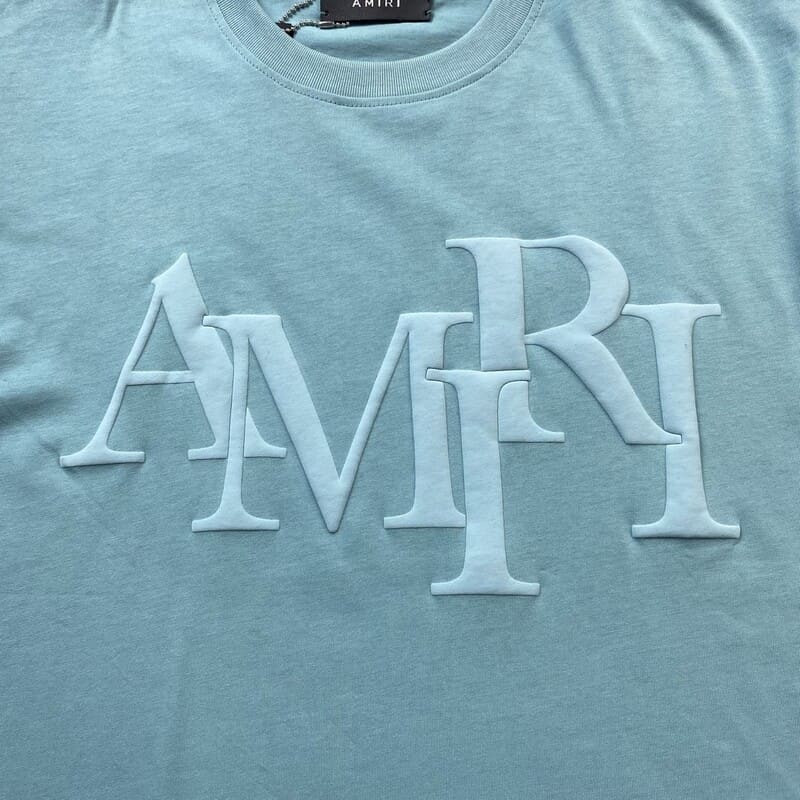 Playera Amiri Staggered Logo Azul