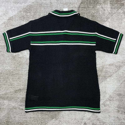 Conjunto Casablanca Crochê Negro y Verde