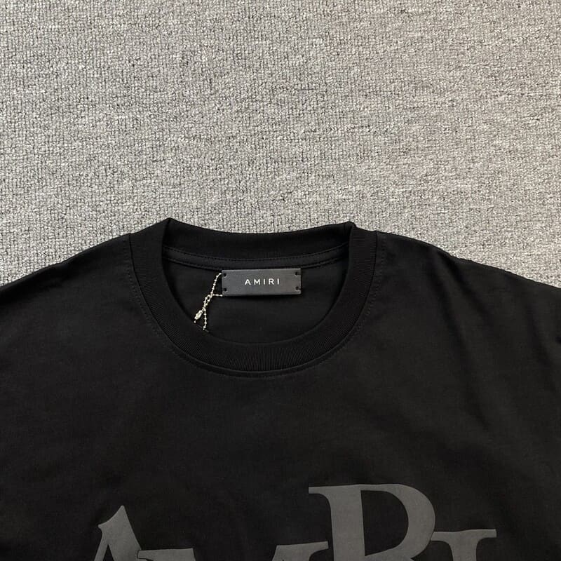 Playera Amiri Staggered Logo Negro