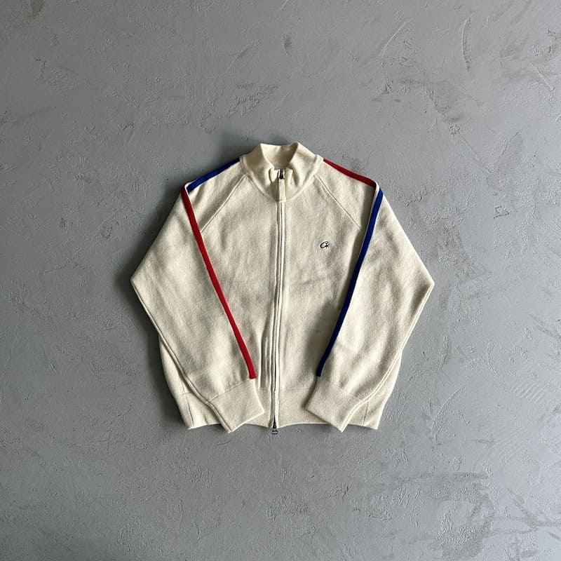Chamarra Corteiz Knit Zip Up Fleece Cream