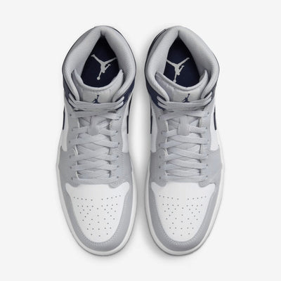 Tenis Jordan 1 Mid Wolf Grey Midnight Navy