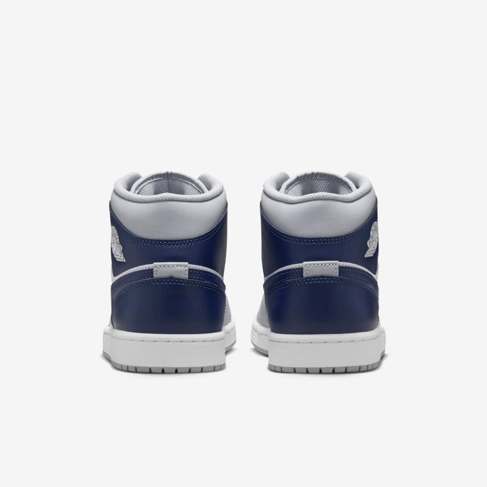 Tenis Jordan 1 Mid Wolf Grey Midnight Navy