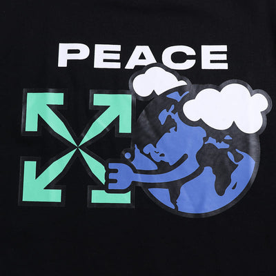 Playera Off-White Peace Worldwide Black