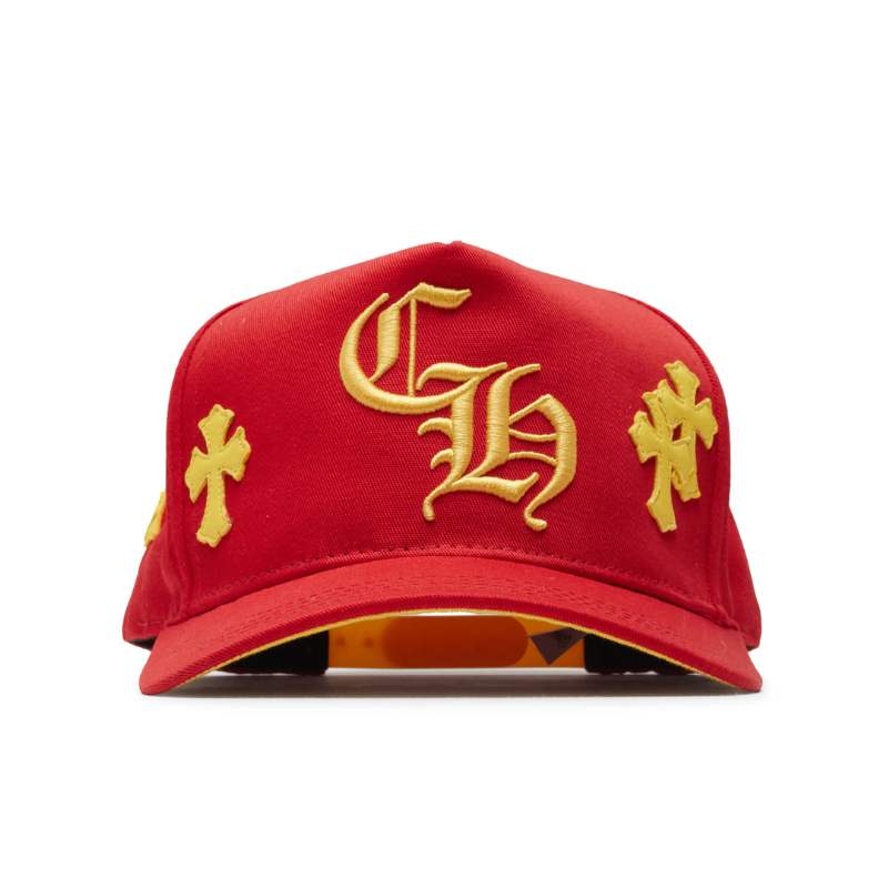 Gorra Chrome Hearts Cross Patch Rojo/Amarillo