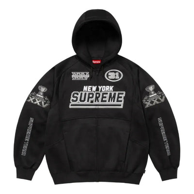 Moletom Supreme Football Zip Up Hooded Black