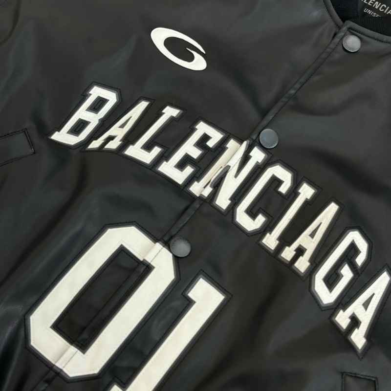 Chamarra Balenciaga Basketball Bomber Leather Black