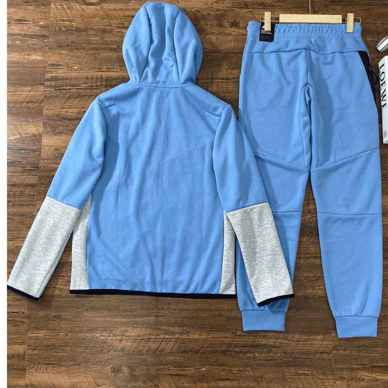 Conjunto Nike Tech Fleece Azul y Gris