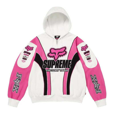 Chamarra Supreme x Fox Racing Zip Up Hooded Pink
