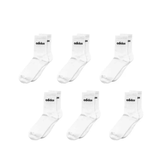 Calcetines Adidas Cushioned Linear Crew Socks 6 Pares Blanco