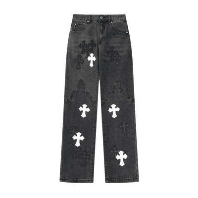 Pantalón Chrome Hearts Jeans Cross Patches Black