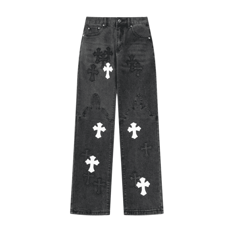 Pantalón Chrome Hearts Jeans Cross Patches Black