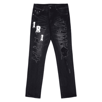 Pantalón Amiri Distressed Varsity Logo Jeans