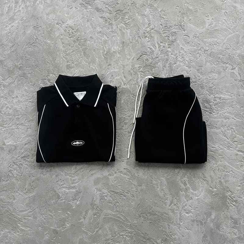 Conjunto Corteiz Island Pique Polo Negro