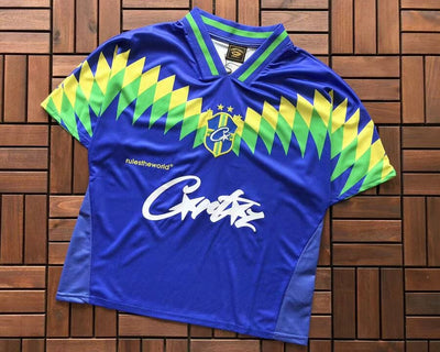 Playera Corteiz Fútbol Brasil Azul