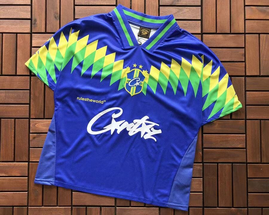 Playera Corteiz Fútbol Brasil Azul
