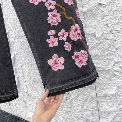 Pantalón Purple Pink Flowers Jeans