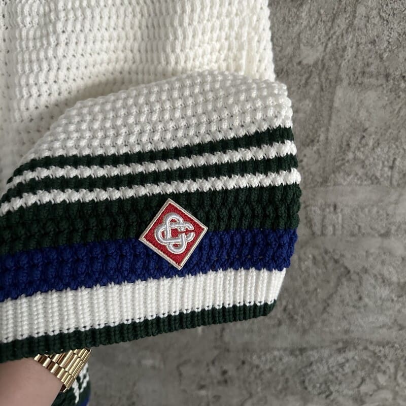 Conjunto Casablanca Crochê Blanco y Azul