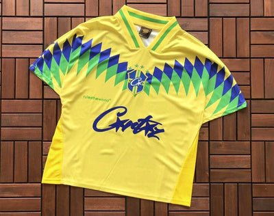 Playera Corteiz Fútbol Brasil Amarilla