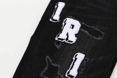 Pantalón Amiri Distressed Varsity Logo Jeans