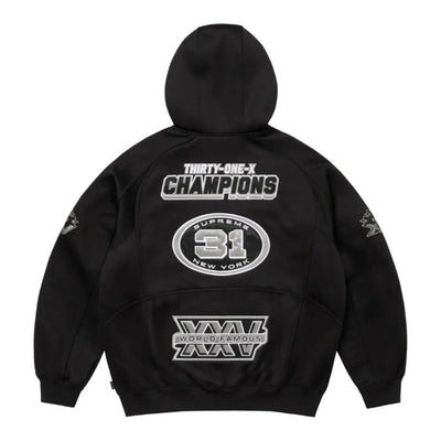 Moletom Supreme Football Zip Up Hooded Black
