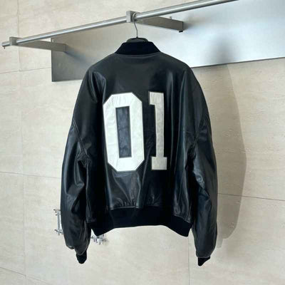 Chamarra Balenciaga Basketball Bomber Leather Black