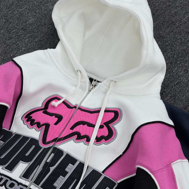 Chamarra Supreme x Fox Racing Zip Up Hooded Pink