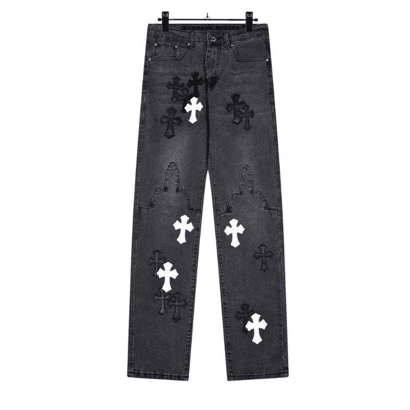 Pantalón Chrome Hearts Jeans Cross Patches Black
