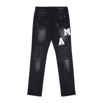 Pantalón Amiri Distressed Varsity Logo Jeans