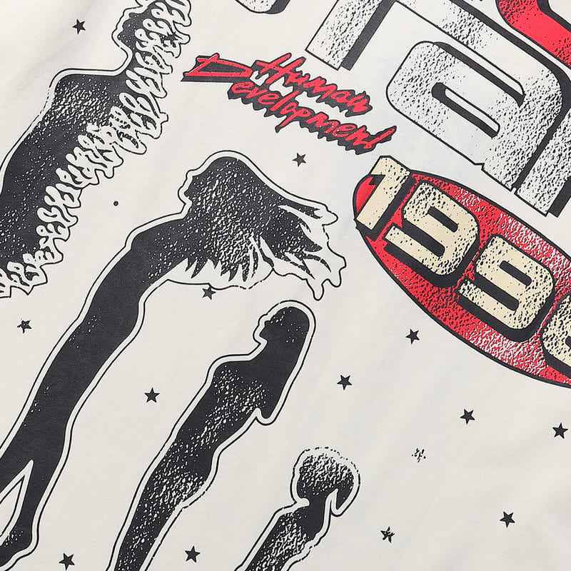 Playera Hellstar Human Development White Cream