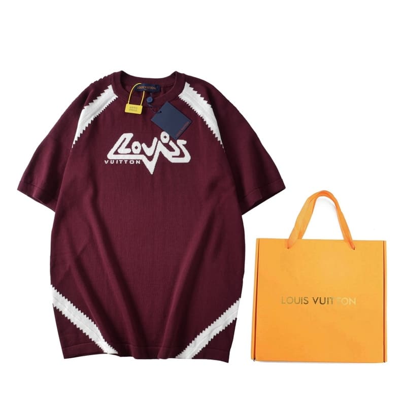 Playera Louis Vuitton Short-Sleeved Cotton Intarsia Crewneck