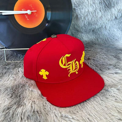 Gorra Chrome Hearts Cross Patch Rojo/Amarillo