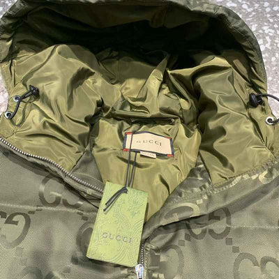 Chamarra Gucci GG Canvas Jumbo Puffer Verde
