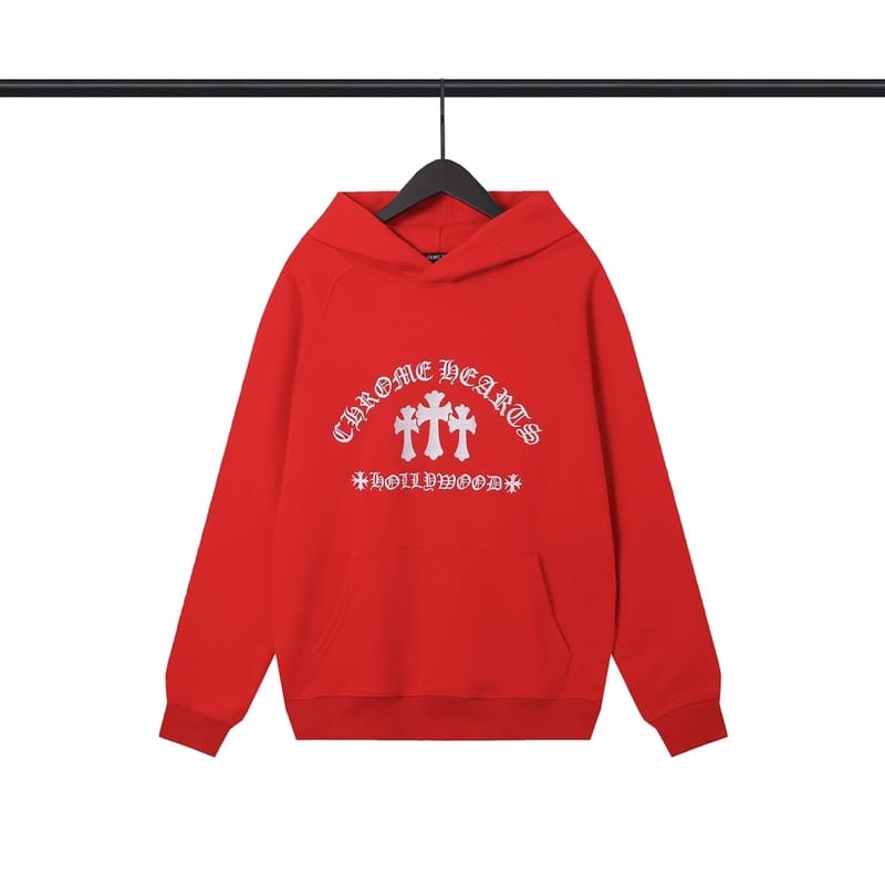 Moletom Chrome Hearts 3 Cross Rojo