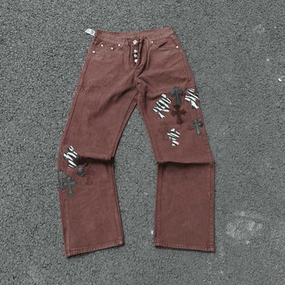Pantalón Jeans Chrome Hearts Patches Cross Bown