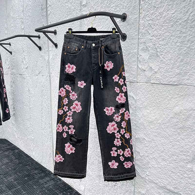 Pantalón Purple Pink Flowers Jeans