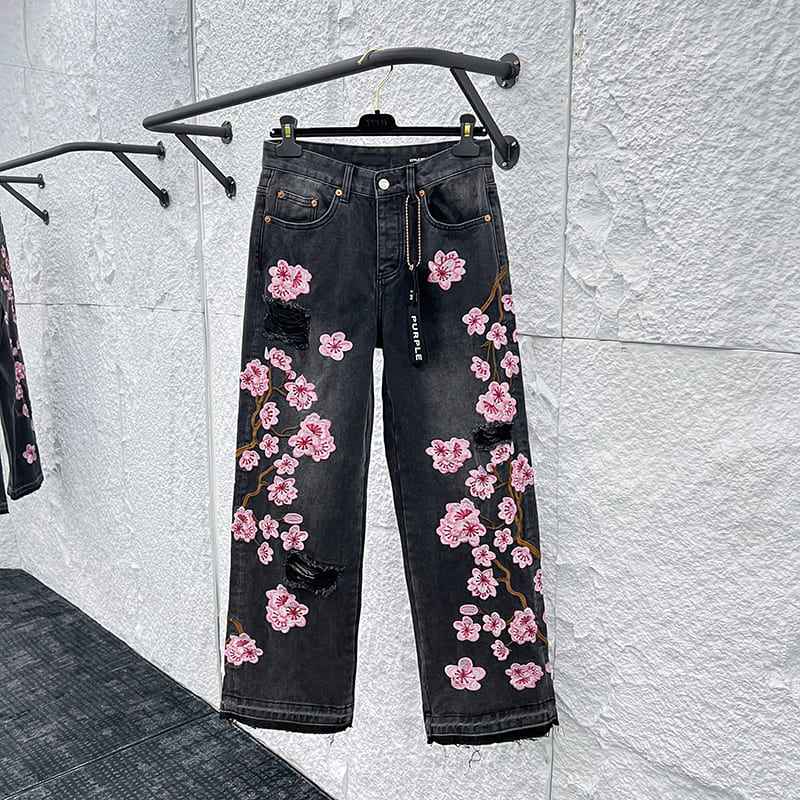 Pantalón Purple Pink Flowers Jeans